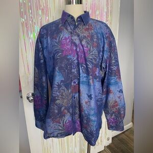 Maceoo Italian Fabric Men’s Button Down Size XL Blue,Purple, Designs
